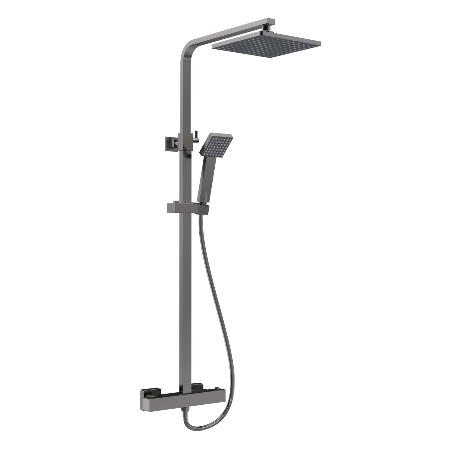Brushed Gun Metal Square Thermostatic Bar Shower