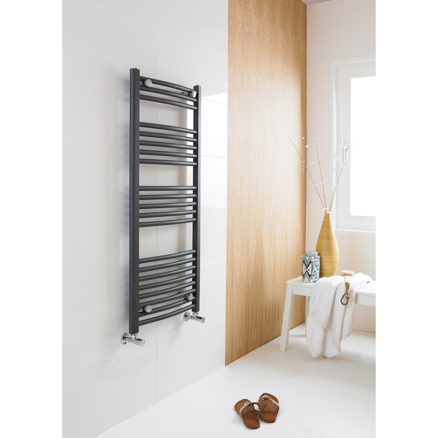 Crescent Curved Heated Towel Rail