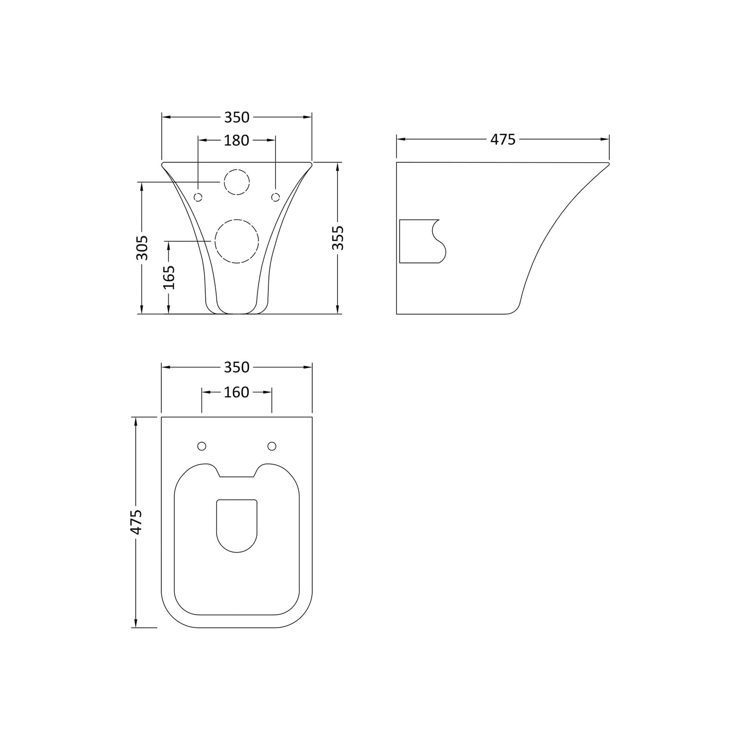 Grace Rimless Wall Hung Pan